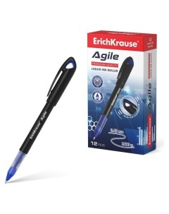 Ручка роллер Erichkrause Agile узел 0 5 мм чернила синие мягкое и комфортное письмо Erich krause