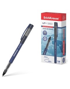 Ручка роллер Erichkrause Ut 1300 узел 0 7 мм чернила синие мягкое тонкое и чистое письмо Erich krause
