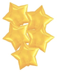 Шар фольгированный 21 звезда набор 5 шт цвет светлое золото Nnb