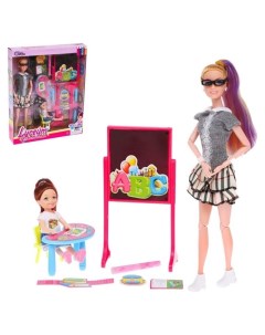 Кукла модель шарнирная Первая учительница с малышкой мебелью и аксессуарами Nnb
