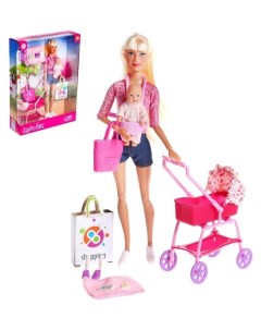 Кукла модель Молодая мама с пупсом с аксессуарами цвет розовый Defa lucy