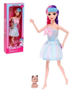Кукла модель шарнирная Кристина в платье с питомцем Nnb