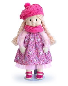 Мягкая кукла Аврора в шапочке и шарфе 38 см Budi basa collection