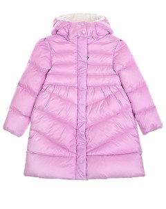 Розовое пальто пуховик с капюшоном Moncler