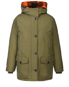 Оливковая двухсторонняя куртка парка Woolrich