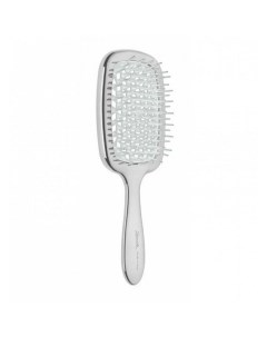 Щетка Superbrush Rectangular для волос серебристая с белым 21 5 x 9 x 3 5 см Щетки Janeke