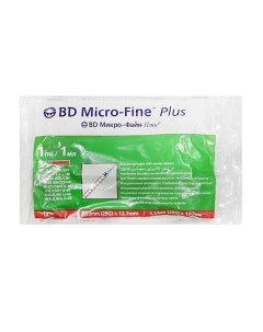 Шприц Micro Fine Plus инсулин U 40 1мл с несъемной иглой 29G 0 33 12 7 10 Becton dickinson