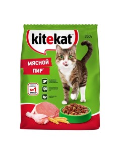 Корм сухой для взрослых кошек мясной пир 350 г Kitekat