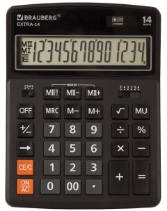 Калькулятор настольный EXTRA 14 BK ЧЕРНЫЙ 250474 Brauberg