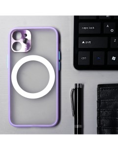 Чехол luazon для iphone 12 mini поддержка magsafe с окантовкой пластиковый фиолетовый Luazon home