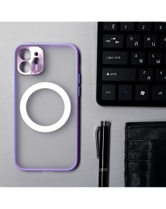 Чехол luazon для iphone 12 поддержка magsafe с окантовкой пластиковый фиолетовый Luazon home