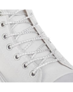 Шнурки для обуви пара круглые серебряная нить d 3 мм 110 см цвет белый Onlitop