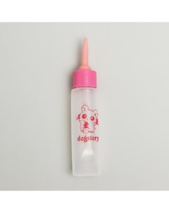Бутылочка для вскармливания грызунов 30 мл с силиконовой соской длинный носик розовая Nobrand