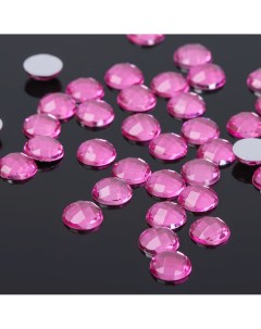 Стразы плоские круг 6 мм набор 40шт цвет темно розовый Queen fair