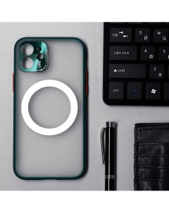 Чехол luazon для iphone 12 поддержка magsafe с окантовкой пластиковый зеленый Luazon home