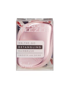 Расческа для волос Compact Styler Pink Matte Chrome Tangle teezer
