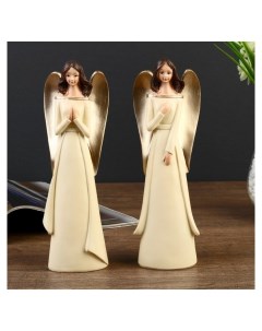 Сувенир полистоун Девушка ангел в кремовом платье со шлейфом 21 7х4 5х7 5 см Nnb