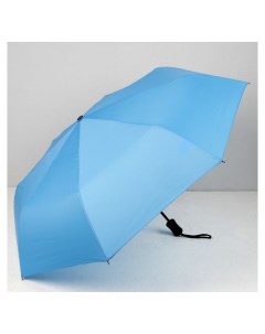 Зонт автоматический Однотонный 3 сложения 8 спиц R 48 5 цвет голубой Fabretti