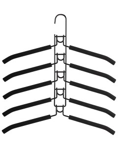 Вешалка плечики трансформер 5 плечиков металл с покрытием черные 607474 Brabix