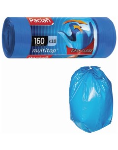 Мешки для мусора 160 л с ушками синие рулон 10 шт пвд 30 мкм 90х125 см Multitop 134442 Paclan