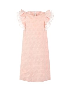 Розовое платье с рукавами крылышками Fendi