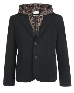 Черный пиджак с капюшоном Fendi