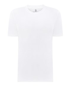 Белая футболка в стиле минимализм из гладкого джерси Brunello cucinelli
