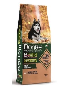 Консервы Dog BWild Grain Free беззерновые для взрослых собак всех пород из лосося 12кг Monge