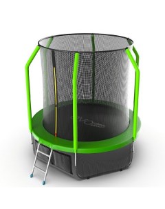 Батут с внутренней сеткой и лестницей Cosmo 6ft нижняя сеть зеленый Evo jump
