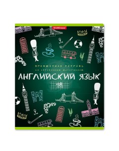 Тетрадь общая ученическая К доске Английский язык 17x20 3 см 48 л в клетку Erich krause