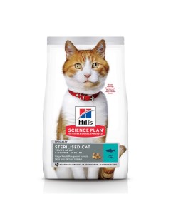 Корм сухой корм для молодых стерилизованных кошек и кастрированных котов с тунцом 10 кг Hill's science plan