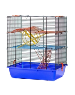 Клетка для грызунов Teddy Lux II (Gino II + Equipment) + 2 металлических этажа 42х29х49см Inter-zoo