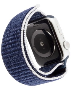 Ремешок нейлоновый для Apple watch 42 44 mm S3 S4 S5 SE S6 темно синий с серо голубым краем Mobility