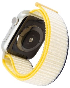 Ремешок нейлоновый для Apple watch 42 44 mm S3 S4 S5 SE S6 морская соль с желто синим краем Mobility