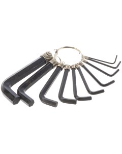 Набор ключей имбусовых HEX 1 5 10 мм 10 шт оксидированные на кольце 112665 Sparta