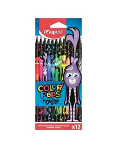 Карандаши цветные Black Monster 12 цветов пластиковые 862612 Maped