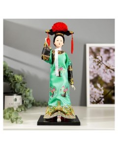 Кукла коллекционная Китаянка в национальном зеленом платье 32х12 5х12 5 см Nnb