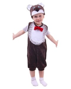 Карнавальный костюм для мальчика от 1 5 3 х лет Медвежонок велюр комбинезон шапка Страна карнавалия