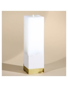 Свеча интерьерная белая с бетоном низ золото 5 х 5 х17 5 см Nnb