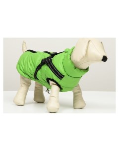 Куртка для собак со шлейкой размер 12 ДС 28 см ОГ 38 см ОШ 27 см салатовая Nnb