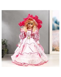 Кукла коллекционная керамика Леди виктория в розовом платье 40 см Nnb
