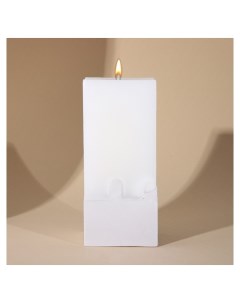 Свеча интерьерная белая с бетоном 6 х 6 х 14 см Nnb