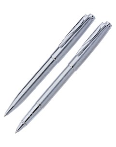 Набор ручка шариковая роллер Pen pen корпус латунь отделка сталь и хром узел 0 7 мм чернила синие се Pierre cardin
