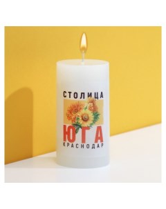 Свеча столбик Краснодар белая 4 5 х 9 см Семейные традиции