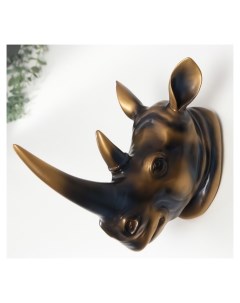 Сувенир полистоун настенный декор Голова носорога состаренная медь 24х32х15 5 см Nnb