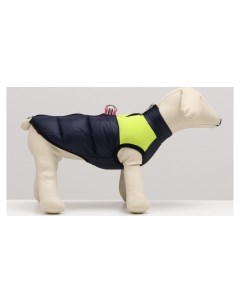 Куртка для собак на молнии размер 10 ДС 25 см ОГ 34 см ОШ 24 см синяя с жёлтым Nnb