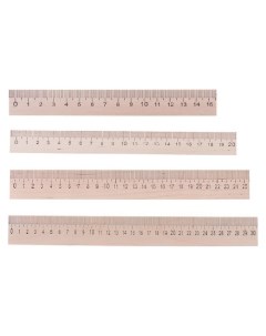 Набор 4 линейки деревянные 15 см 20 см 25 см 30 см Calligrata