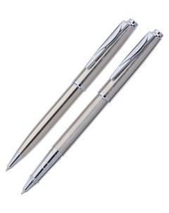 Набор ручка шариковая роллер Pen pen корпус латунь отделка сталь и хром узел 0 7 мм чернила синие ст Pierre cardin