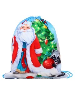 Мешок под сладости Дед мороз размер 290 х 340 мм голубой Calligrata