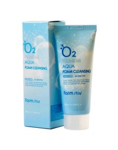 Крем пенка для умывания O2 premium AQUA foam cleansing 100мл Farmstay